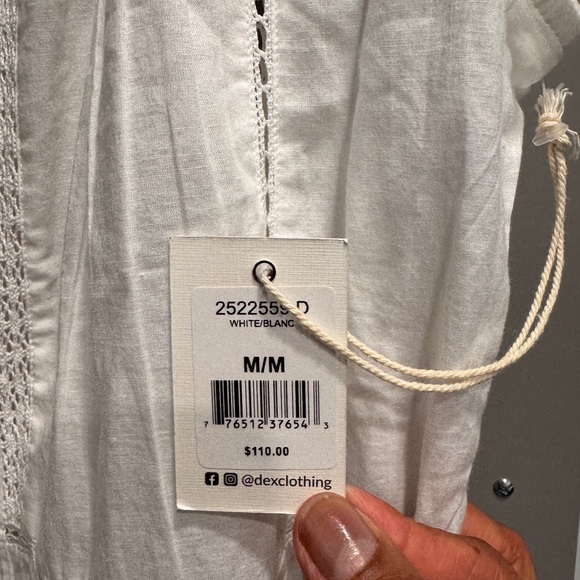 White Women's Cotton Lace Maxi Dress - Picture 3 of 10